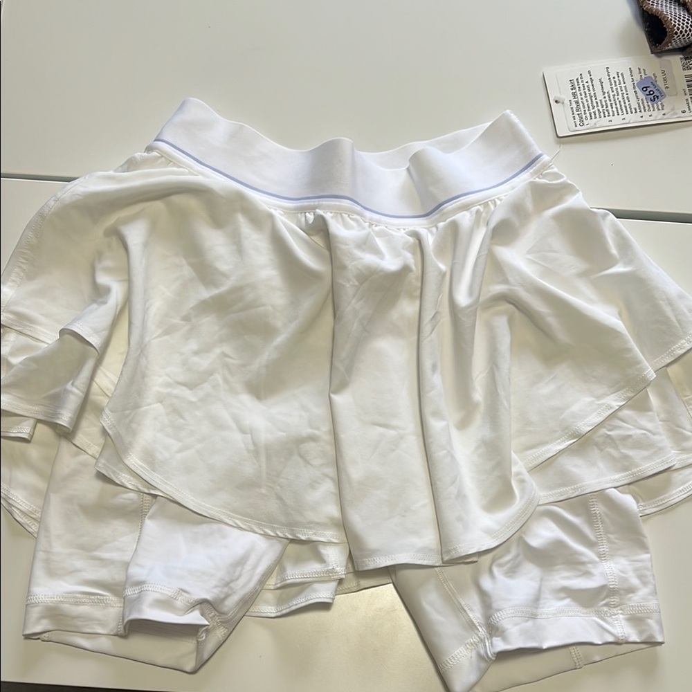 White Tennis Skirt with Built-in Shorts